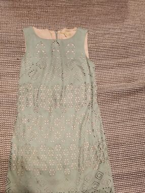 Gianni Bini Mint Laser-Cut Sleeveless Shift Dress